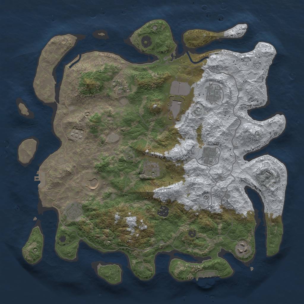 Rust Map: Procedural Map, Size: 4000, Seed: 509281, 19 Monuments
