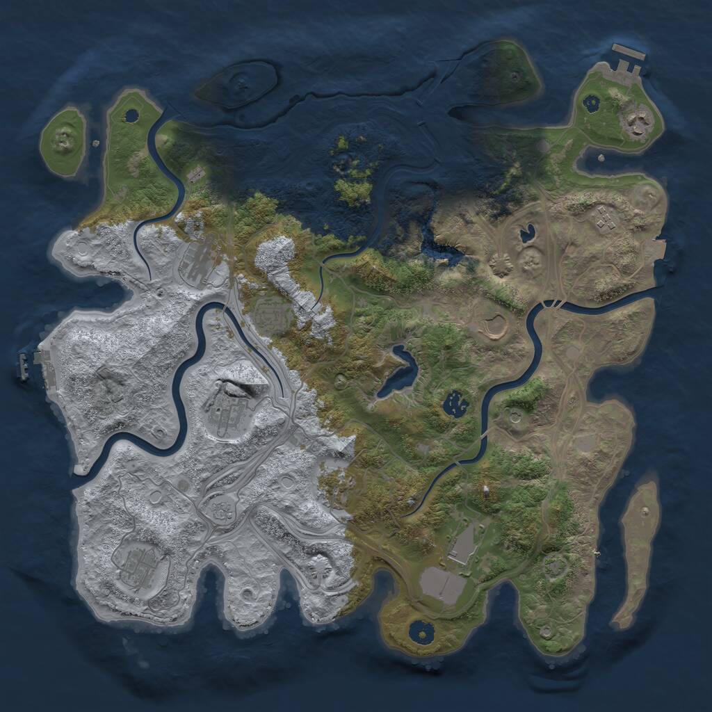Rust Map: Procedural Map, Size: 4250, Seed: 712022, 16 Monuments