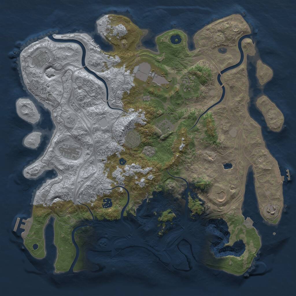 Rust Map: Procedural Map, Size: 4250, Seed: 7259847, 16 Monuments