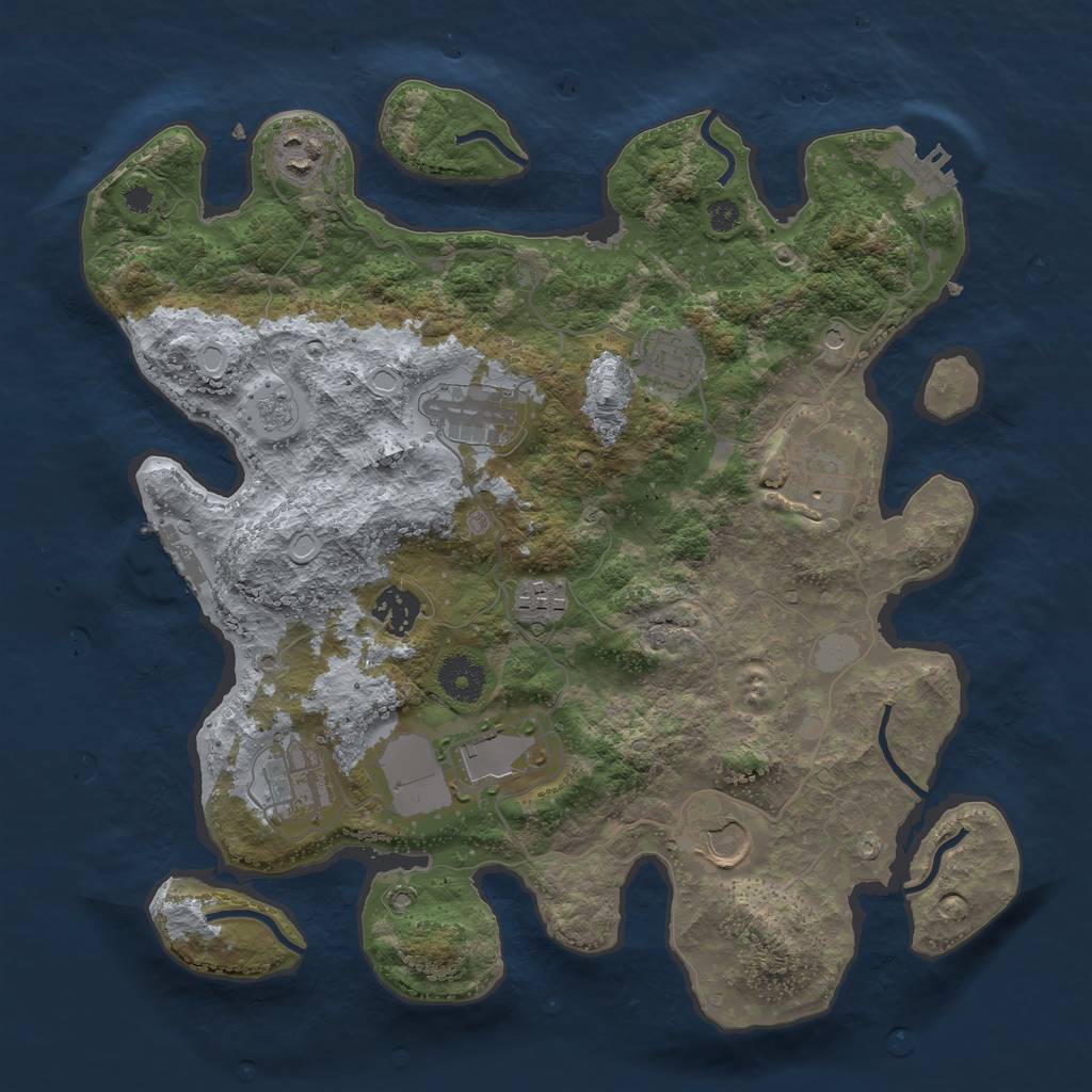 Rust Map: Procedural Map, Size: 3500, Seed: 526173491, 16 Monuments