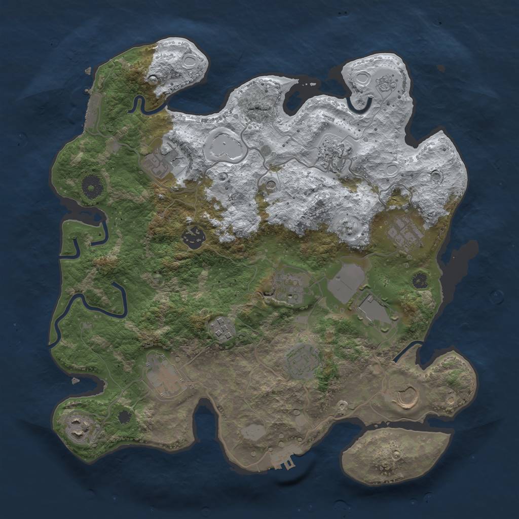 Rust Map: Procedural Map, Size: 3500, Seed: 505285787, 20 Monuments