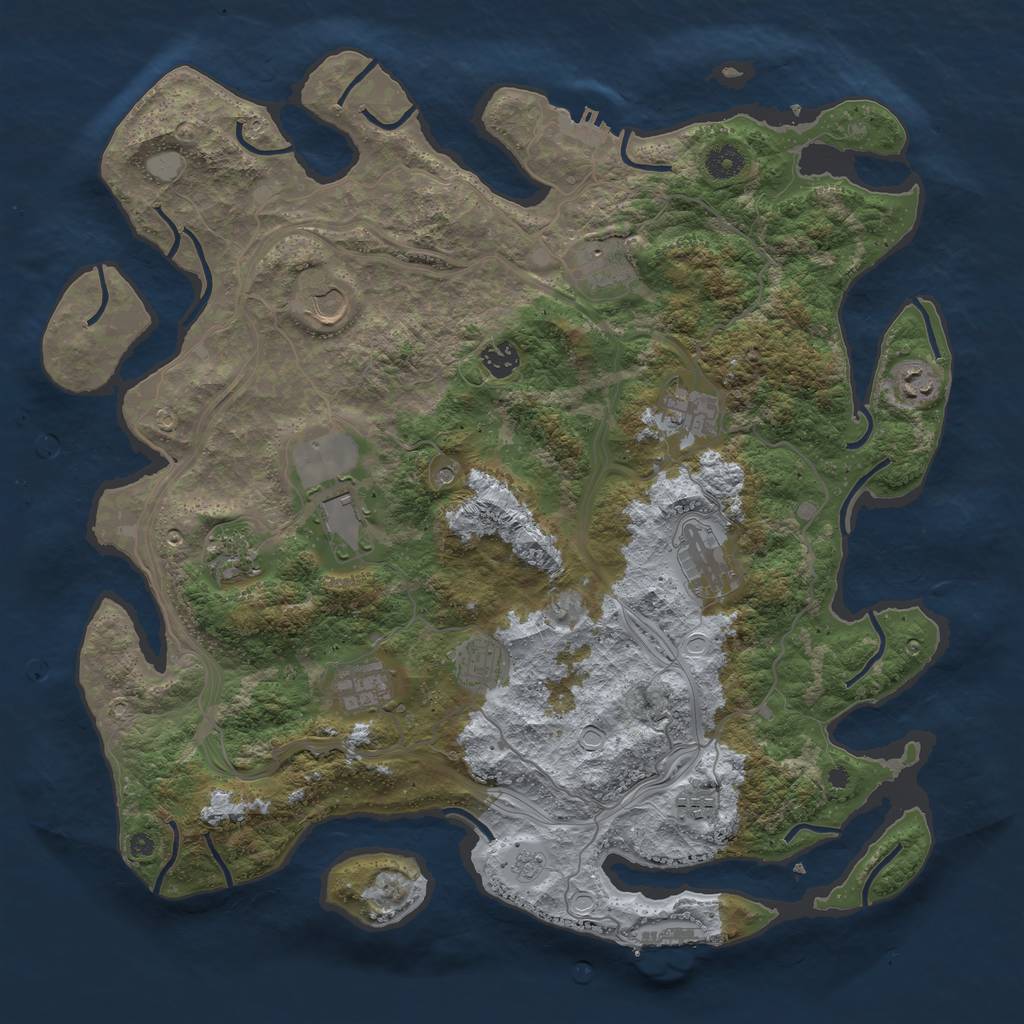 Rust Map: Procedural Map, Size: 4250, Seed: 1879008140, 20 Monuments