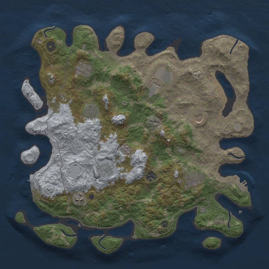Rust Map: Procedural Map, Size: 4032, Seed: 783463, 16 Monuments