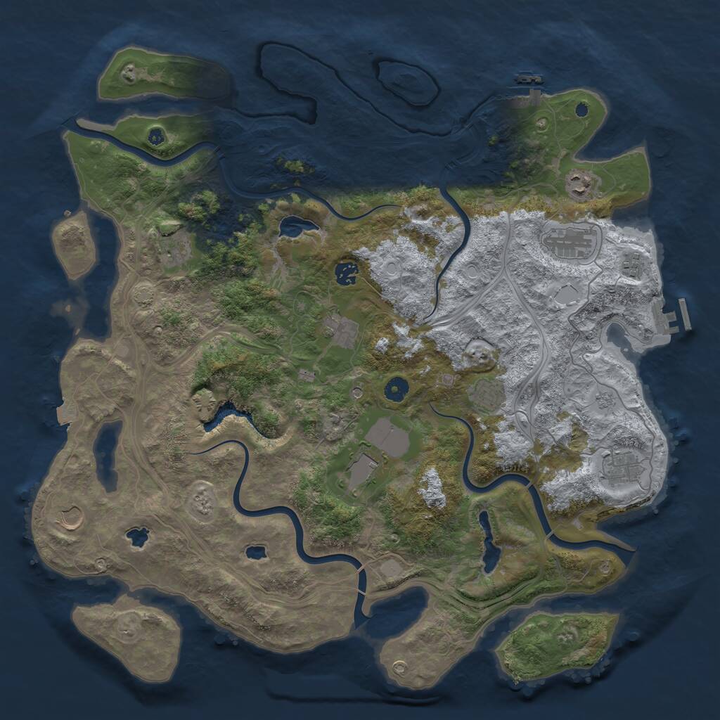 Rust Map: Procedural Map, Size: 4500, Seed: 425446746, 16 Monuments
