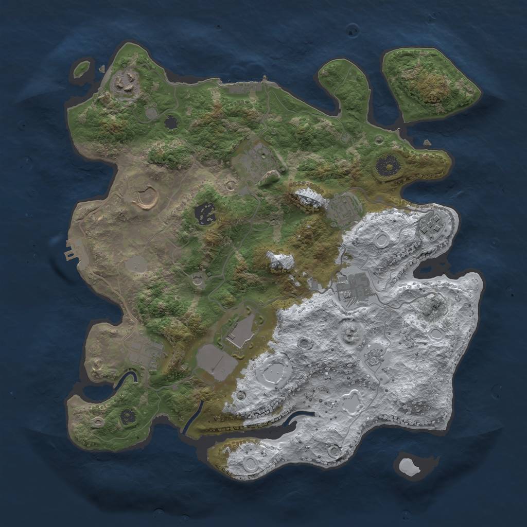 Rust Map: Procedural Map, Size: 3500, Seed: 1599456362, 18 Monuments