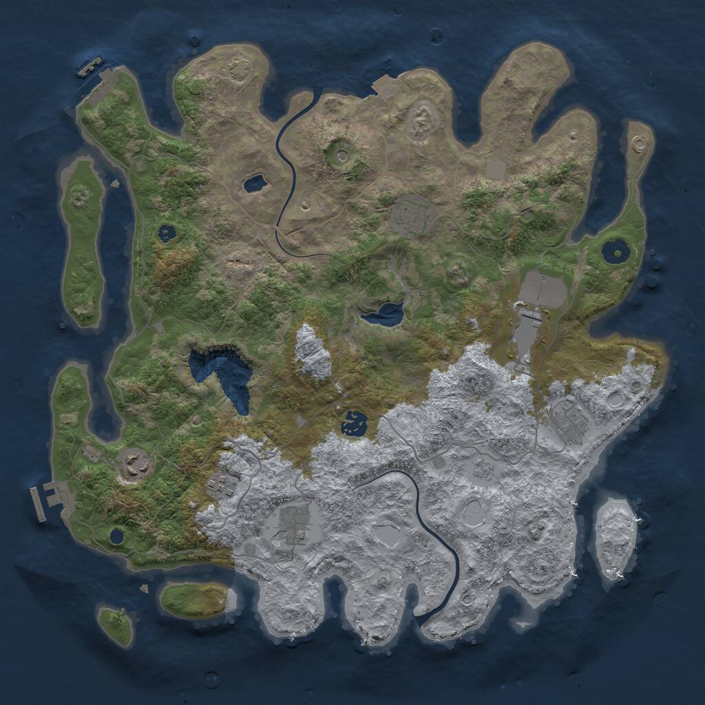 Rust Map: Procedural Map, Size: 4000, Seed: 56351654, 13 Monuments