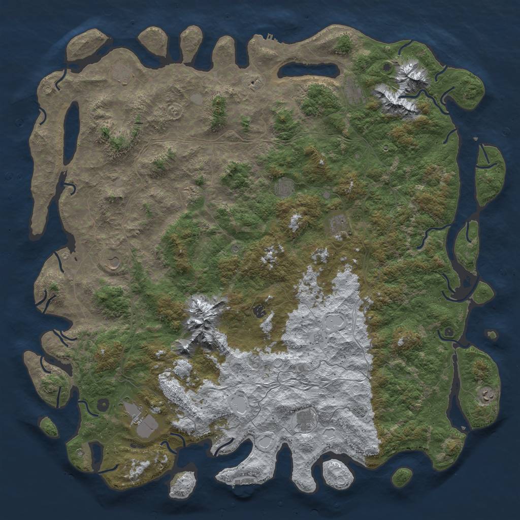 Rust Map: Procedural Map, Size: 6000, Seed: 3345678, 20 Monuments