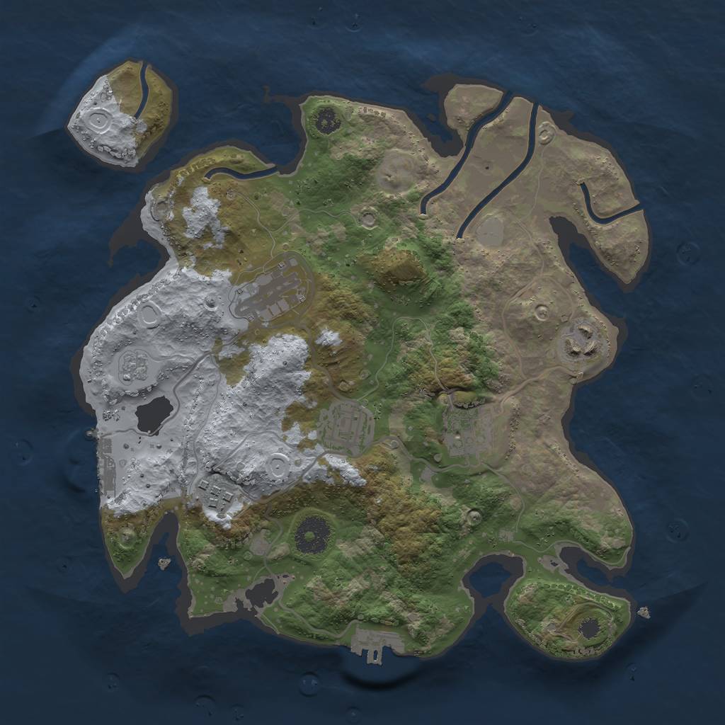 Rust Map: Procedural Map, Size: 3000, Seed: 22596, 13 Monuments