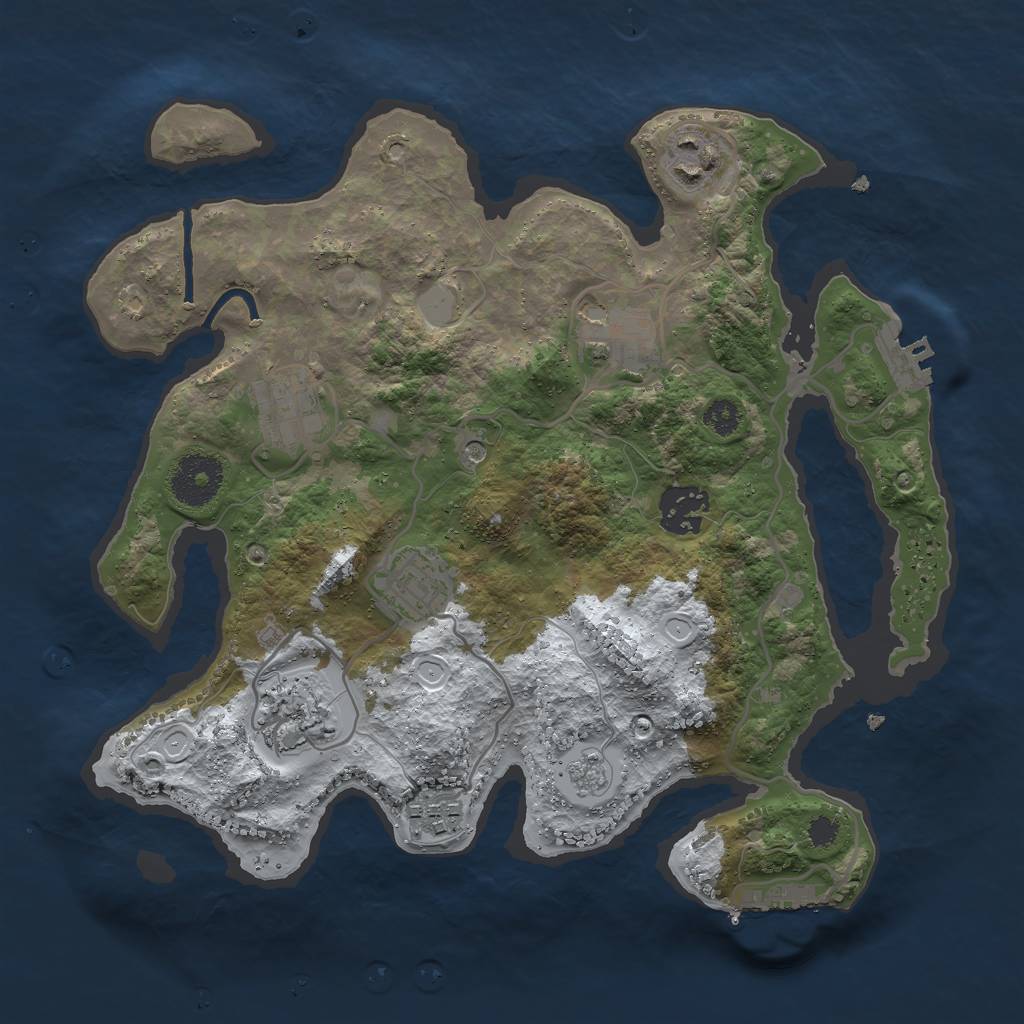 Rust Map: Procedural Map, Size: 3000, Seed: 17498, 16 Monuments