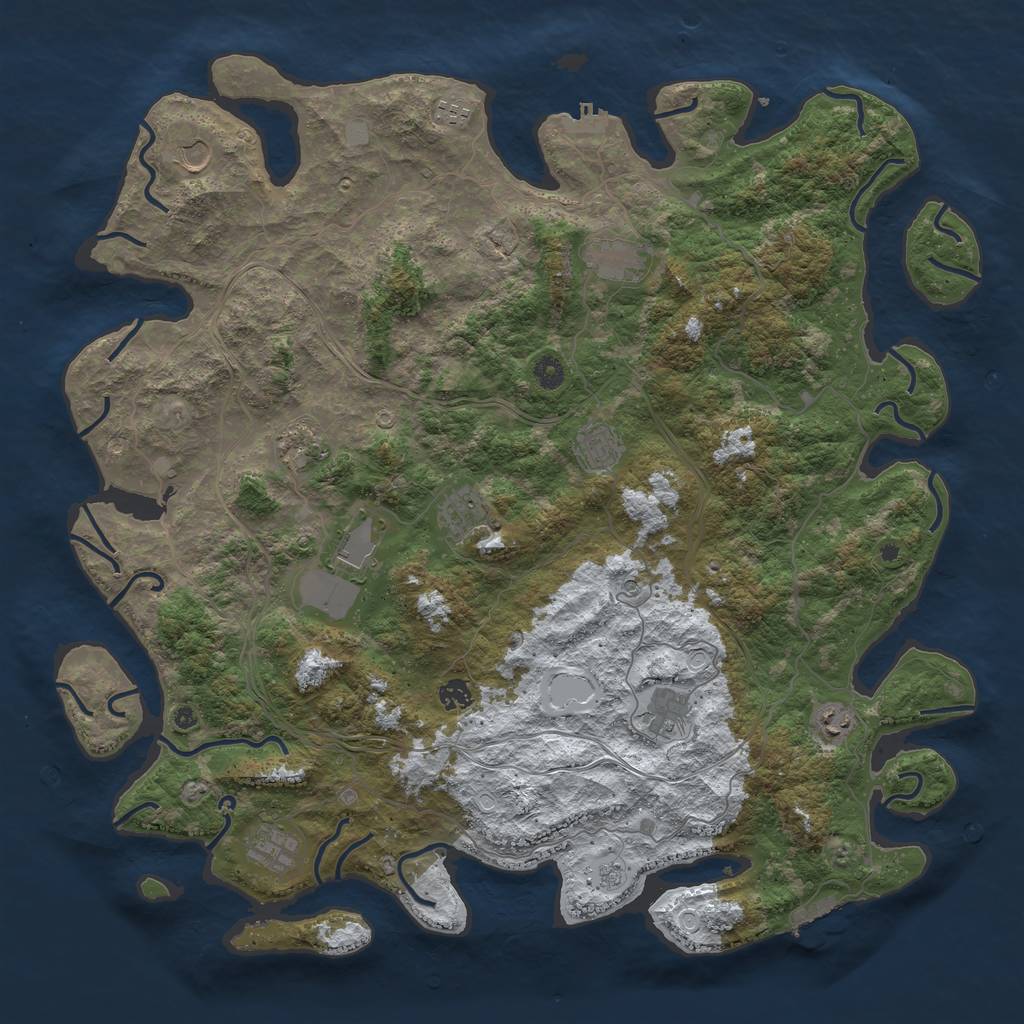 Rust Map: Procedural Map, Size: 4800, Seed: 1033459629, 20 Monuments