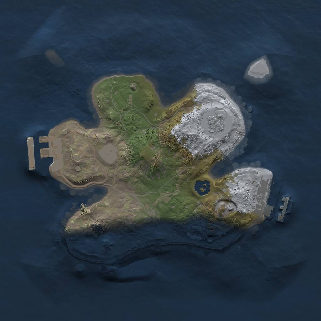 Rust Map: Procedural Map, Size: 2000, Seed: 1373770686, 4 Monuments