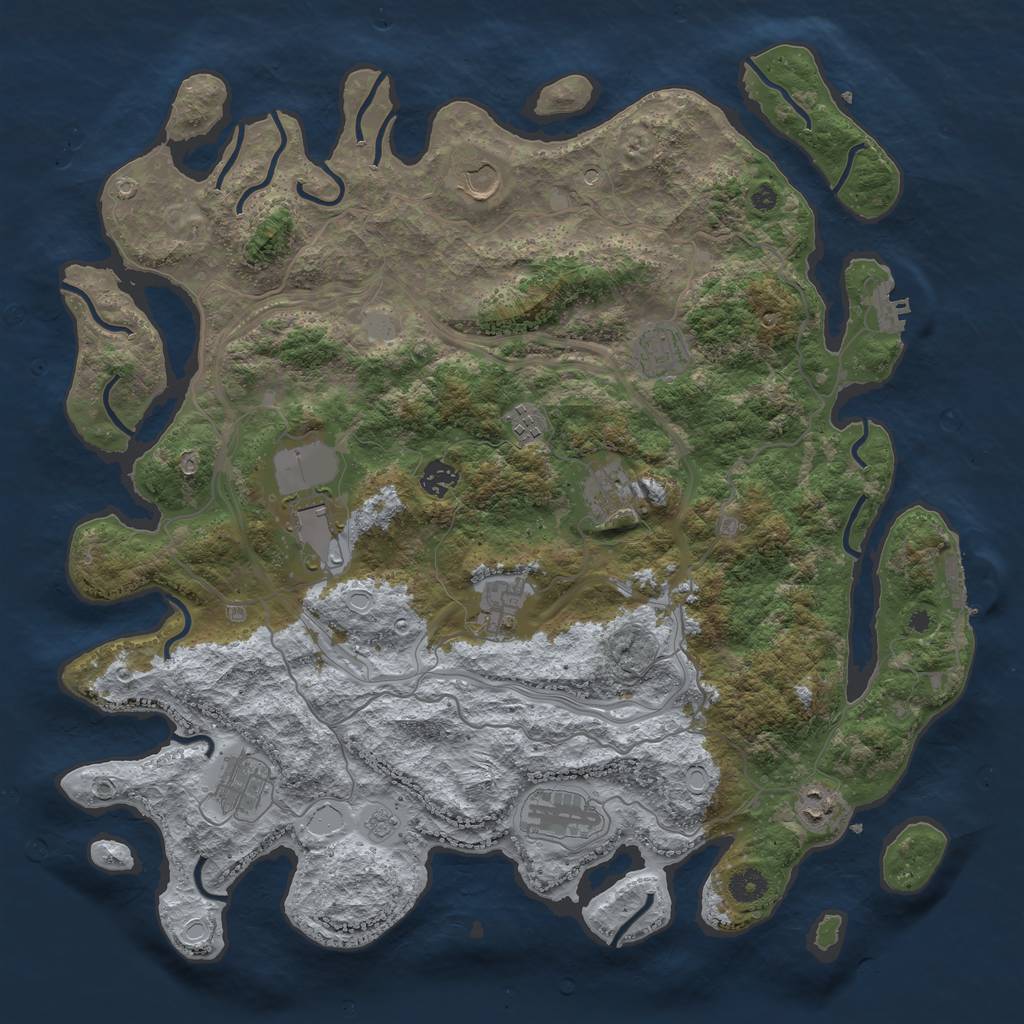 Rust Map: Procedural Map, Size: 4250, Seed: 30155, 19 Monuments