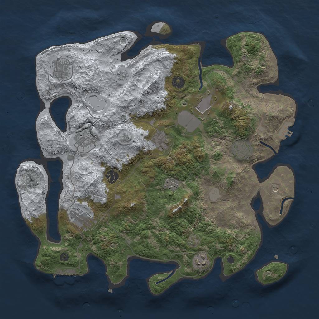 Rust Map: Procedural Map, Size: 3700, Seed: 141531730, 18 Monuments