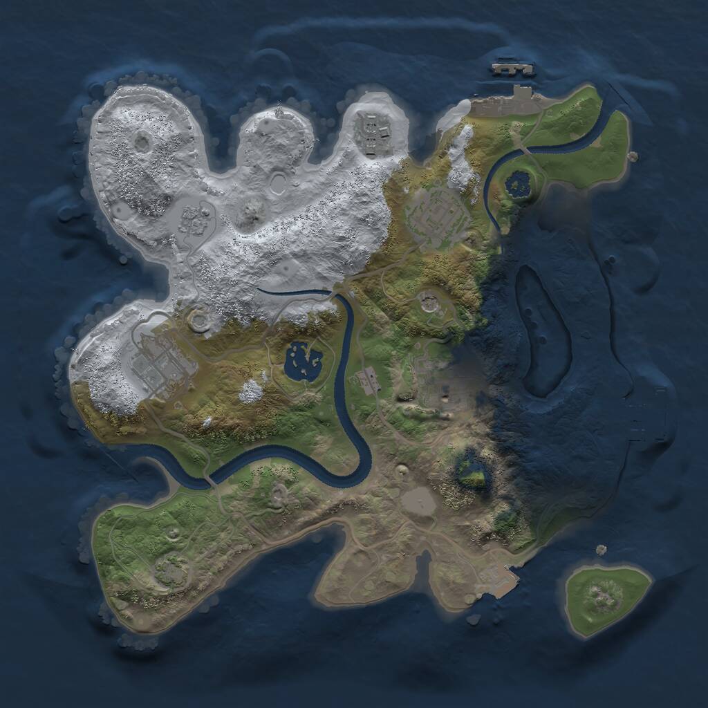 Rust Map: Procedural Map, Size: 2700, Seed: 976955406, 11 Monuments
