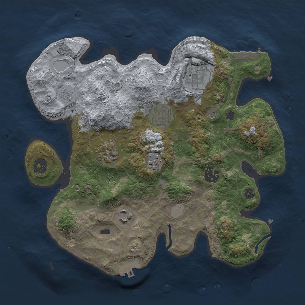 Rust Map: Procedural Map, Size: 3000, Seed: 72353, 15 Monuments