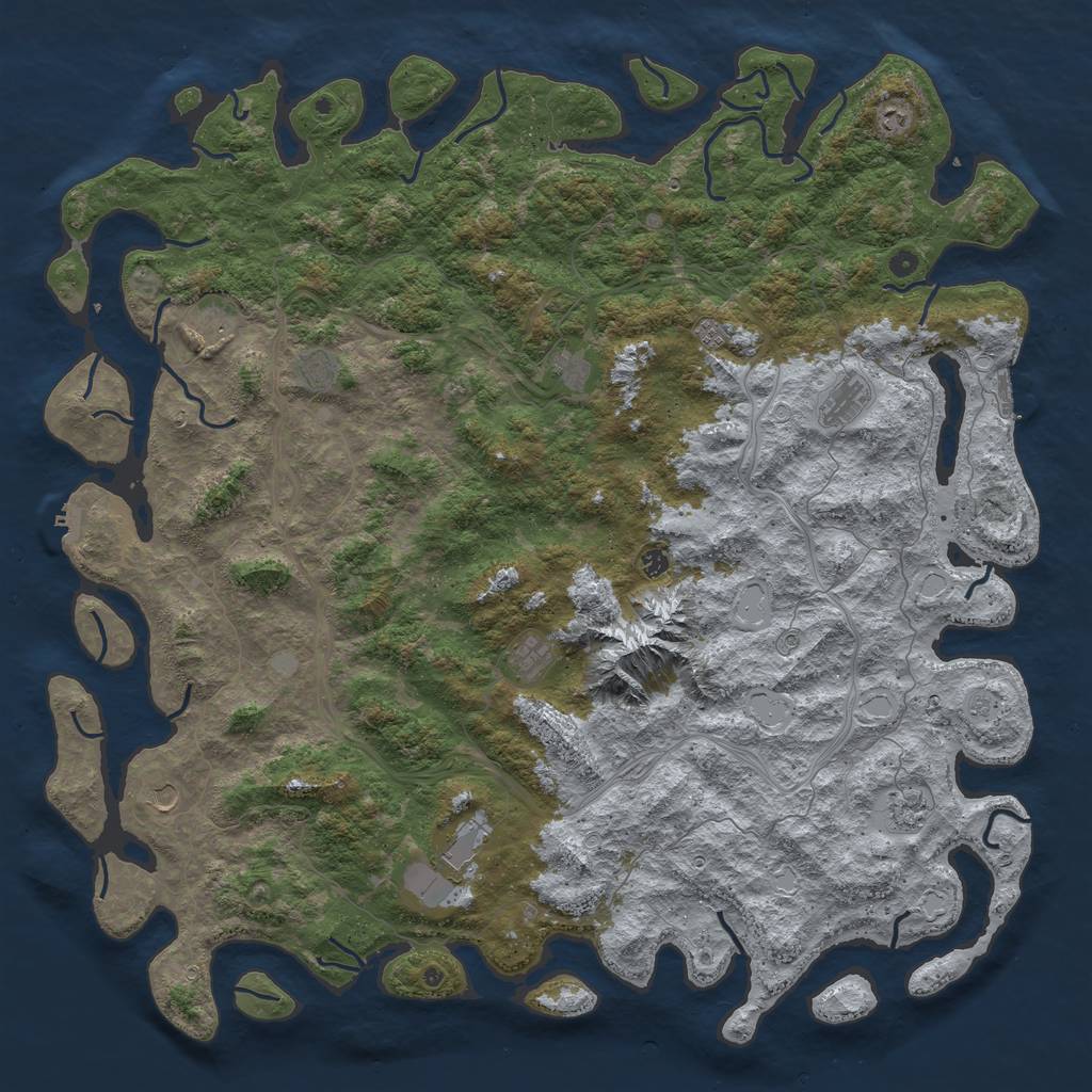 Rust Map: Procedural Map, Size: 6000, Seed: 1122330099, 20 Monuments