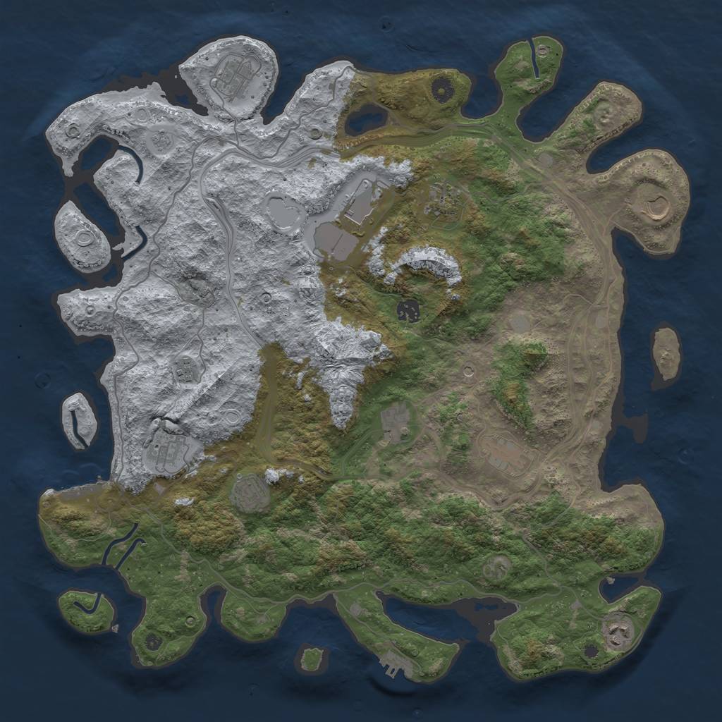 Rust Map: Procedural Map, Size: 4500, Seed: 684306056, 20 Monuments