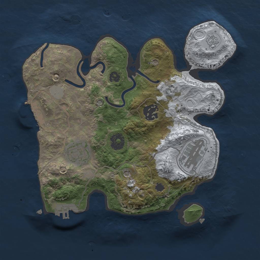 Rust Map: Procedural Map, Size: 2450, Seed: 5614641, 12 Monuments