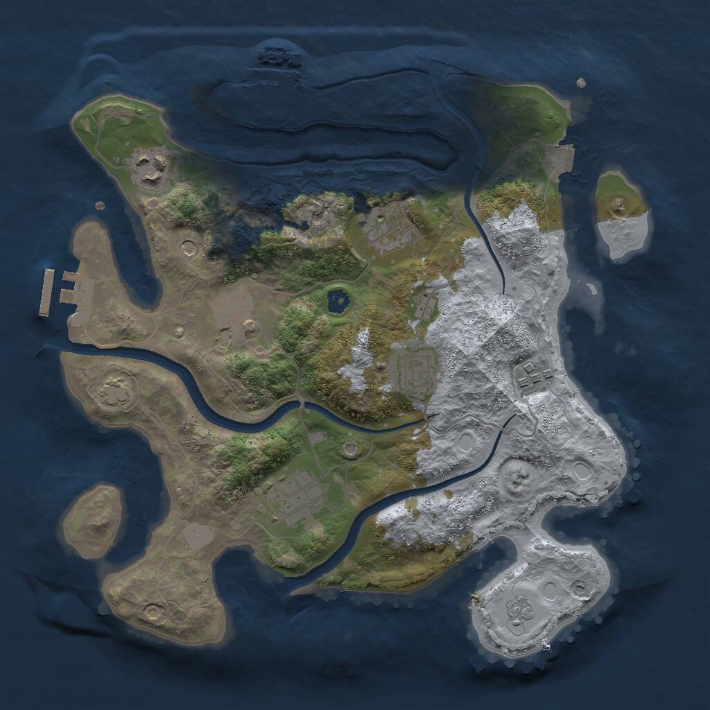 Rust Map: Procedural Map, Size: 3000, Seed: 1639842456, 12 Monuments