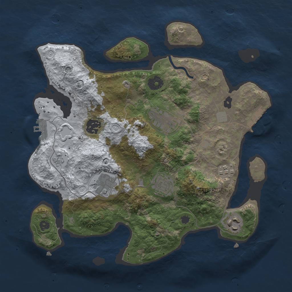 Rust Map: Procedural Map, Size: 3000, Seed: 3950, 14 Monuments