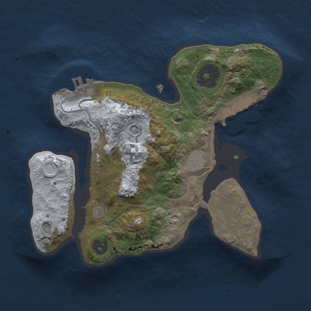 Rust Map: Procedural Map, Size: 2000, Seed: 3125, 8 Monuments