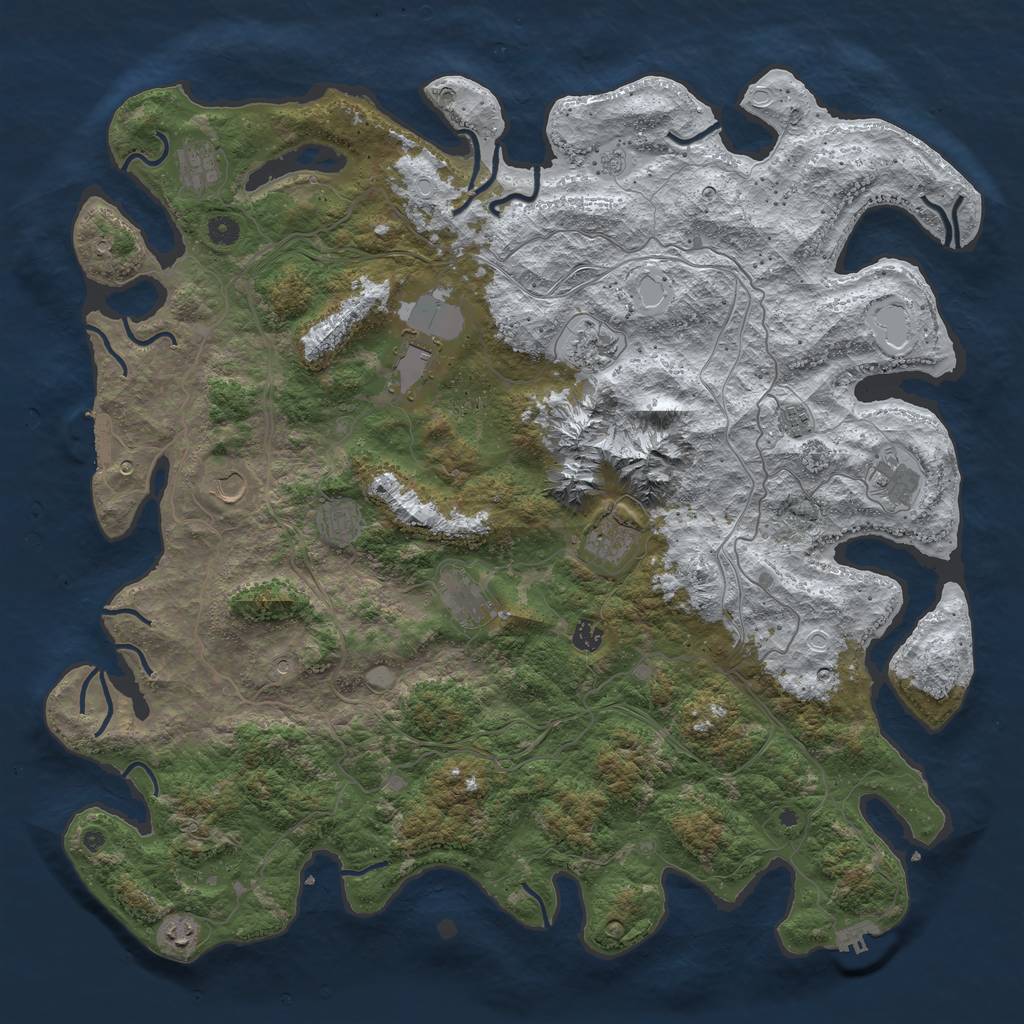 Rust Map: Procedural Map, Size: 5000, Seed: 41139, 20 Monuments