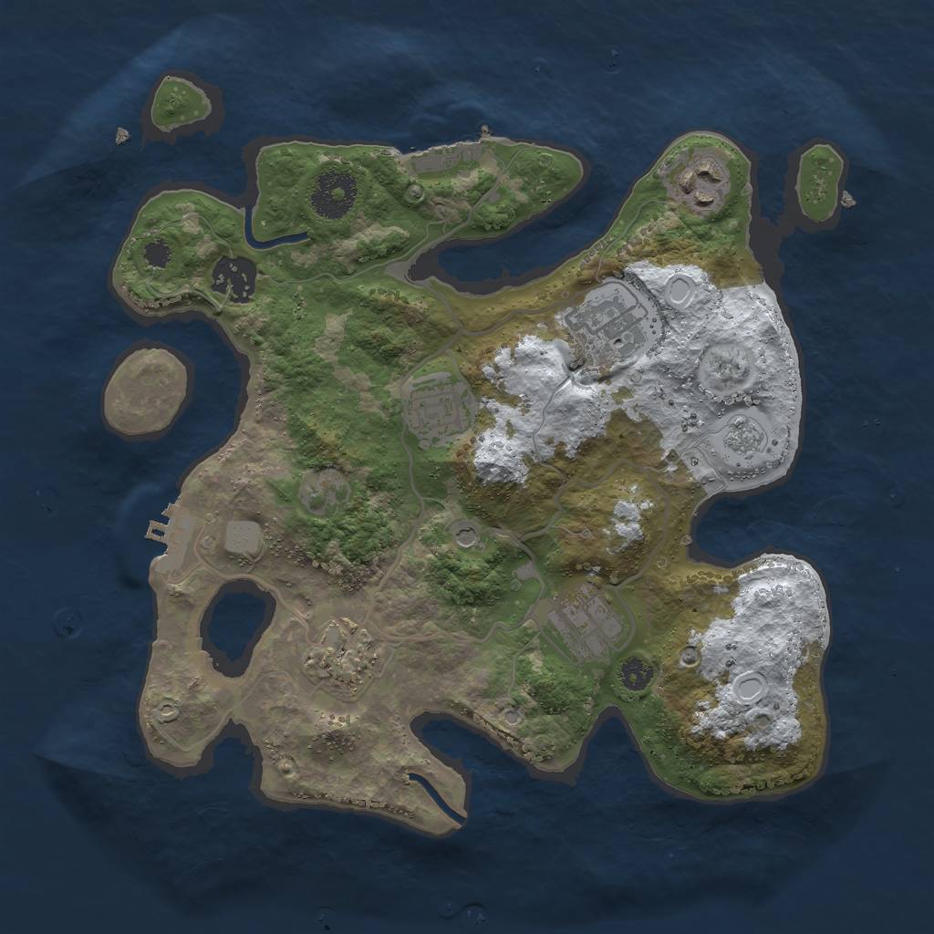 Rust Map: Procedural Map, Size: 3000, Seed: 82754, 15 Monuments