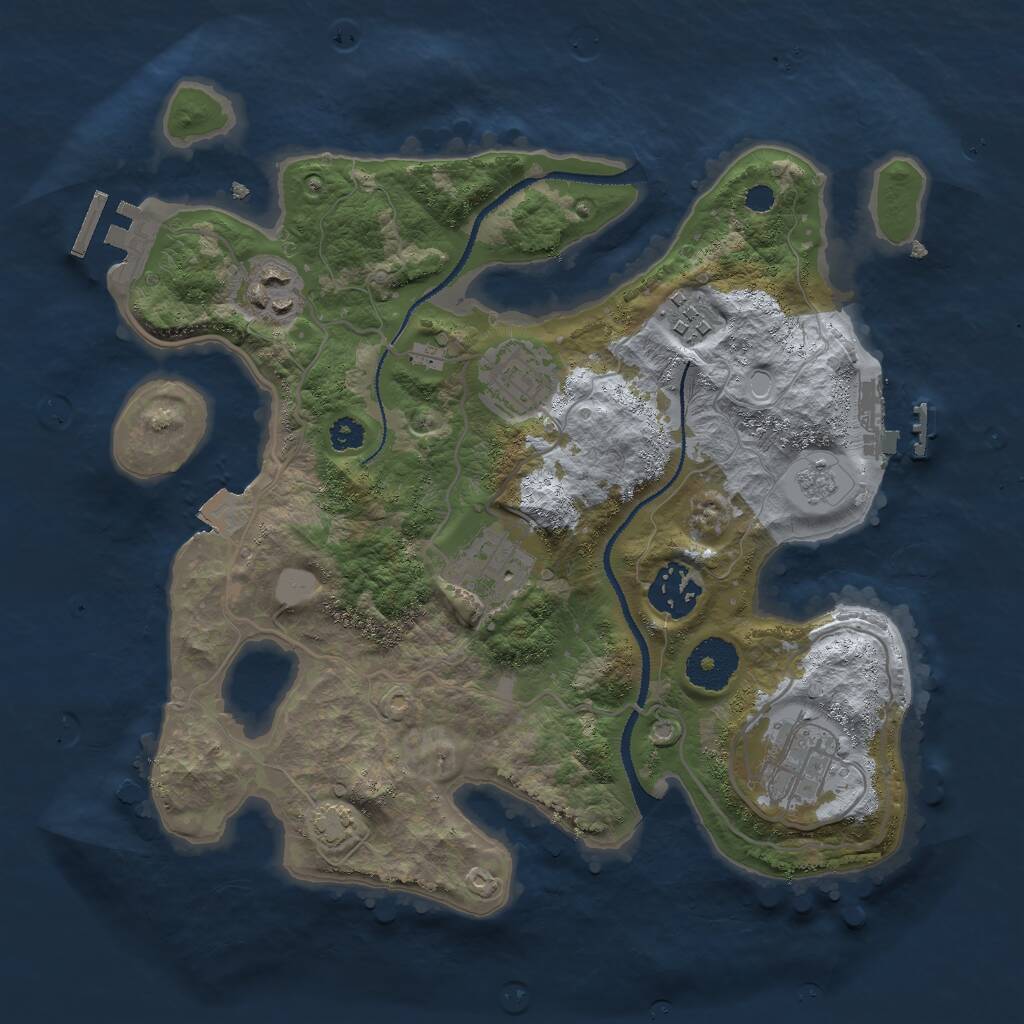 Rust Map: Procedural Map, Size: 3000, Seed: 82754, 11 Monuments