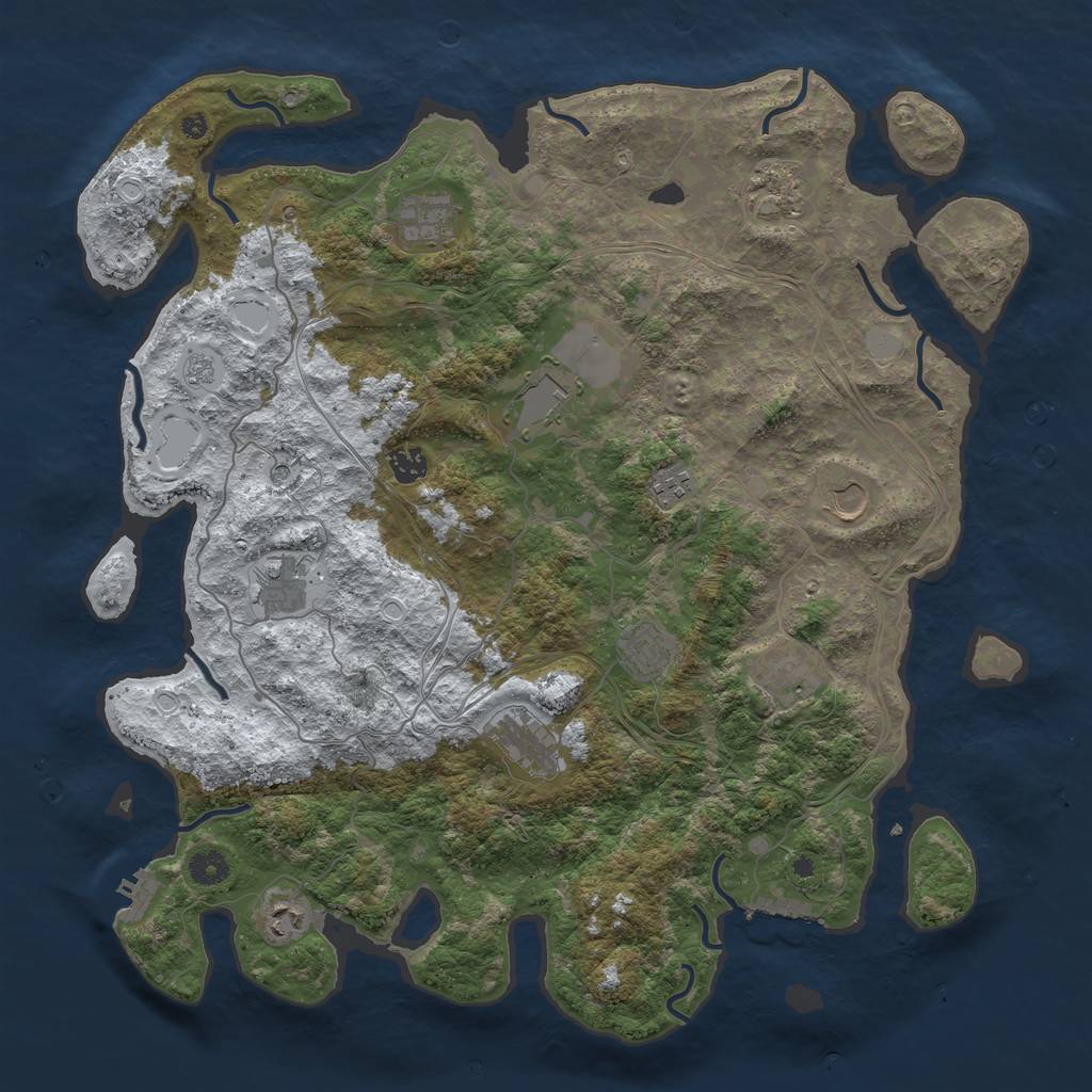 Rust Map: Procedural Map, Size: 4350, Seed: 1348367890, 20 Monuments