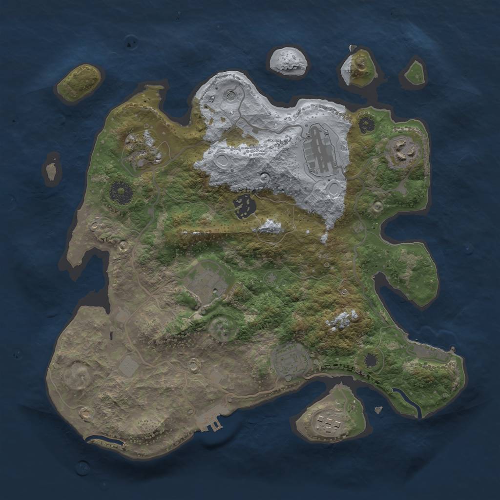 Rust Map: Procedural Map, Size: 3200, Seed: 6177578, 15 Monuments