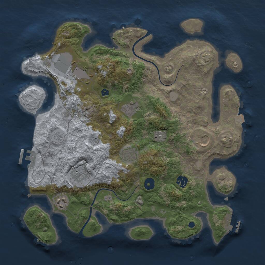 Rust Map: Procedural Map, Size: 3500, Seed: 7182935, 14 Monuments