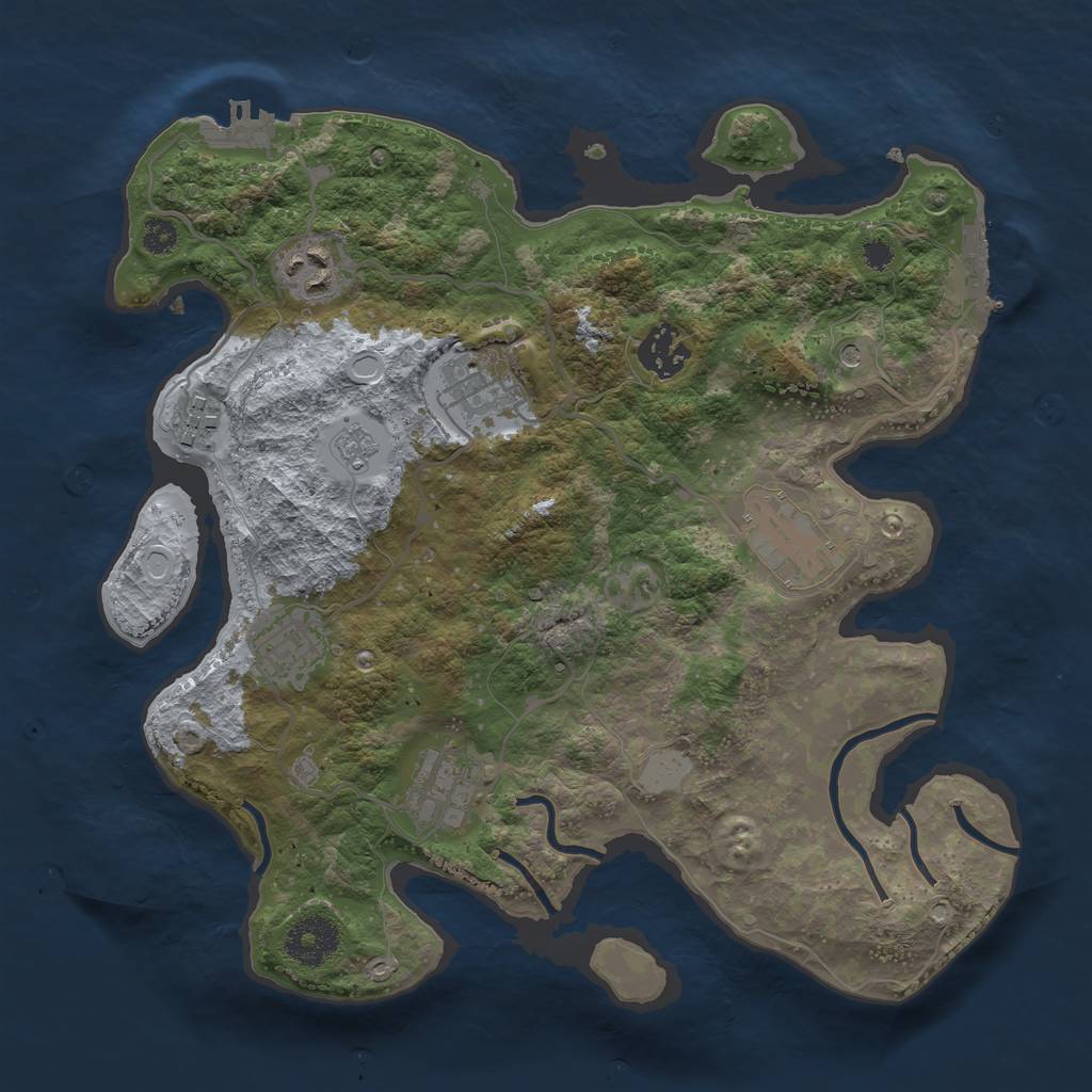 Rust Map: Procedural Map, Size: 3200, Seed: 1780787114, 16 Monuments