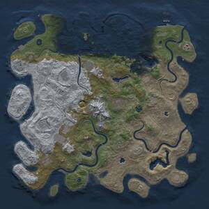 Thumbnail Rust Map: Procedural Map, Size: 5000, Seed: 12930, 17 Monuments