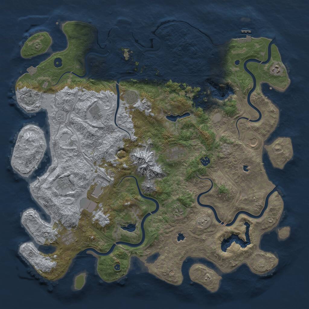 Rust Map: Procedural Map, Size: 5000, Seed: 12930, 17 Monuments