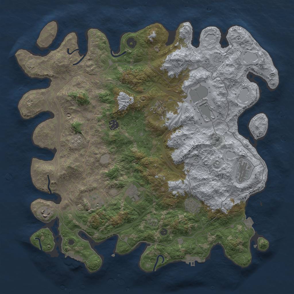 Rust Map: Procedural Map, Size: 4300, Seed: 4096, 17 Monuments