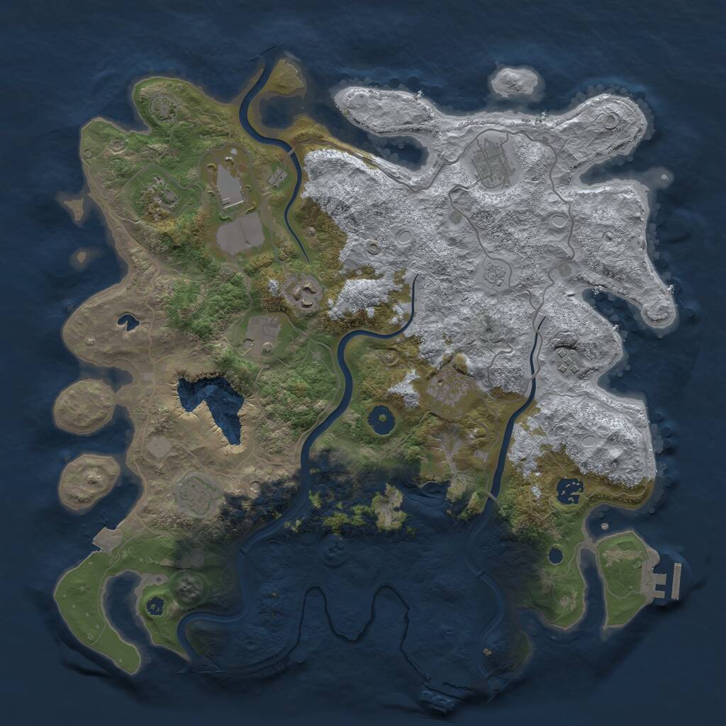 Rust Map: Procedural Map, Size: 4000, Seed: 673835, 15 Monuments