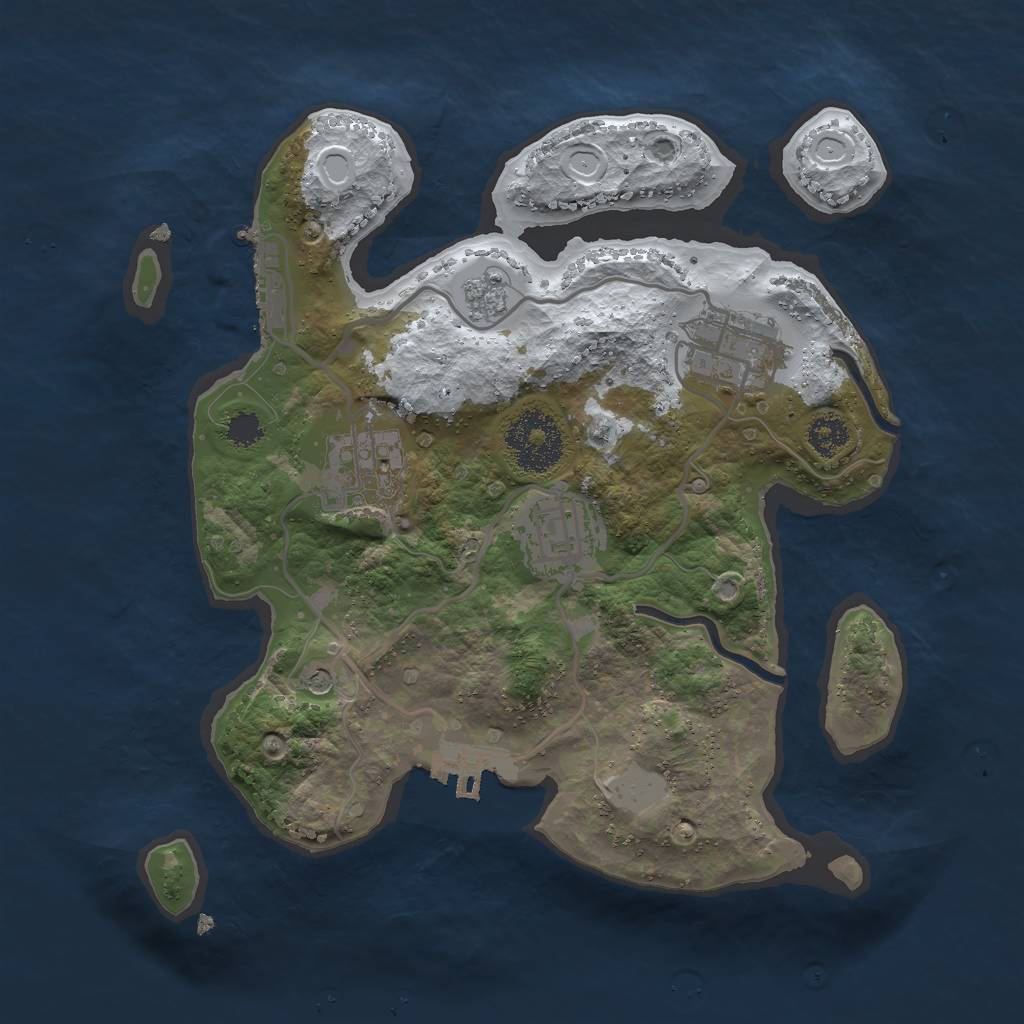Rust Map: Procedural Map, Size: 2600, Seed: 673498699, 12 Monuments