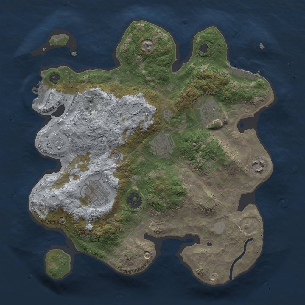 Rust Map: Procedural Map, Size: 3000, Seed: 48094809, 13 Monuments