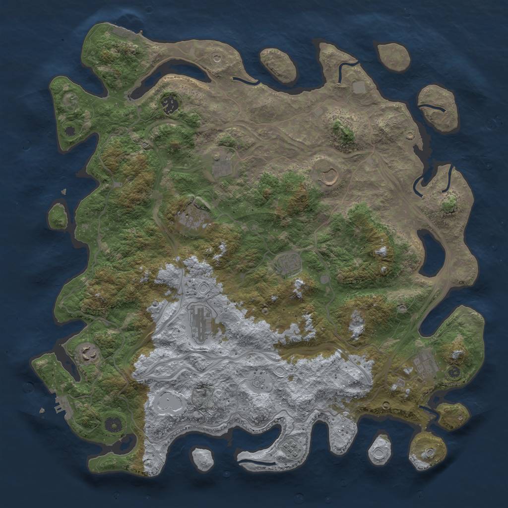 Rust Map: Procedural Map, Size: 4500, Seed: 1464671, 16 Monuments