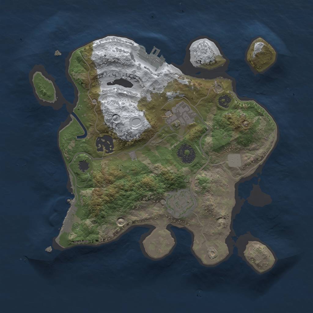 Rust Map: Procedural Map, Size: 2500, Seed: 2054879, 10 Monuments