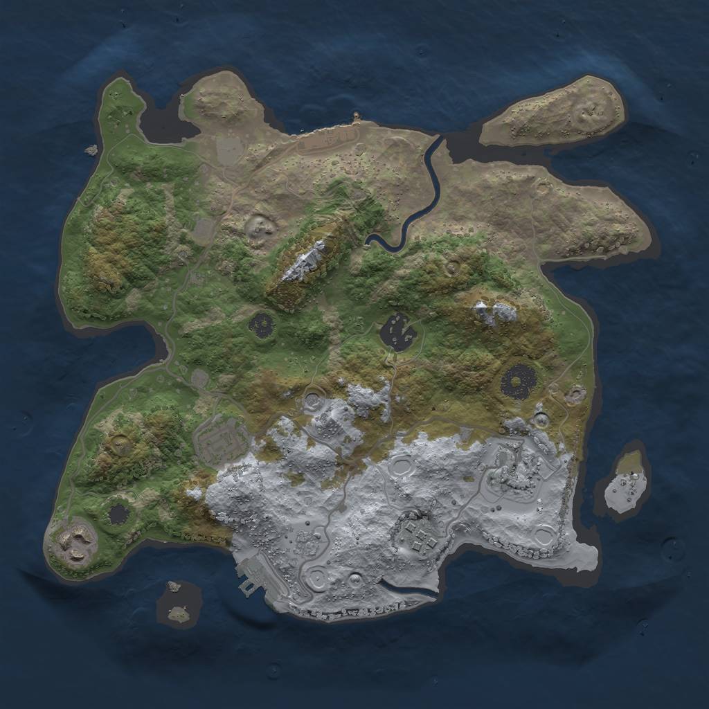 Rust Map: Procedural Map, Size: 3000, Seed: 800199726, 14 Monuments