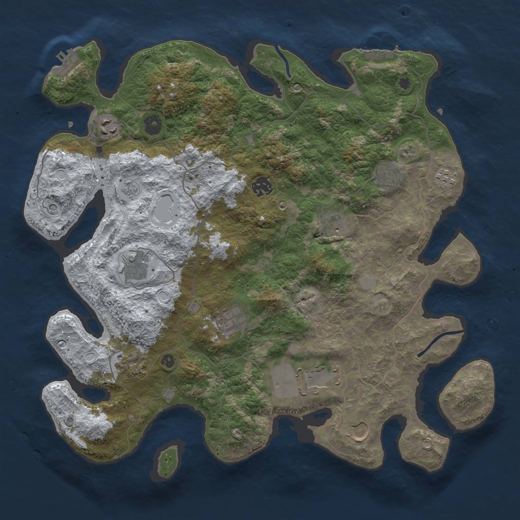Rust Map: Procedural Map, Size: 4000, Seed: 12930, 19 Monuments