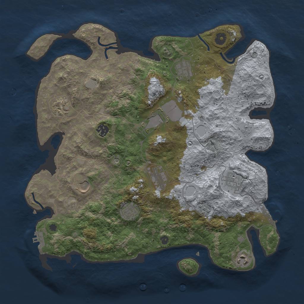 Rust Map: Procedural Map, Size: 3800, Seed: 1664408253, 17 Monuments
