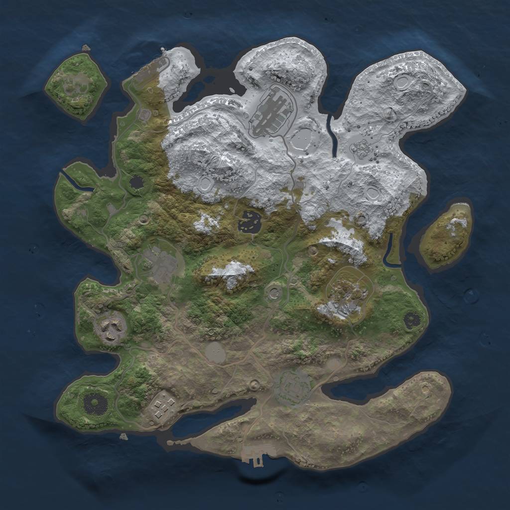 Rust Map: Procedural Map, Size: 3200, Seed: 181763489, 16 Monuments