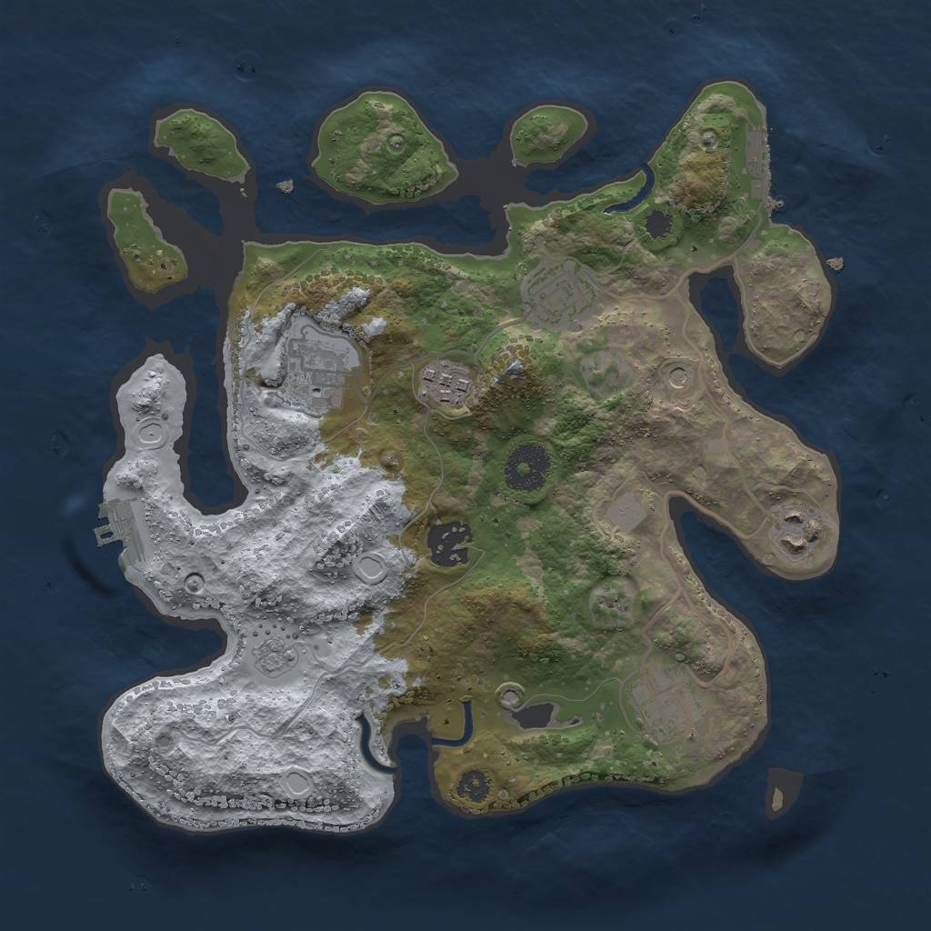 Rust Map: Procedural Map, Size: 3000, Seed: 281997287, 15 Monuments