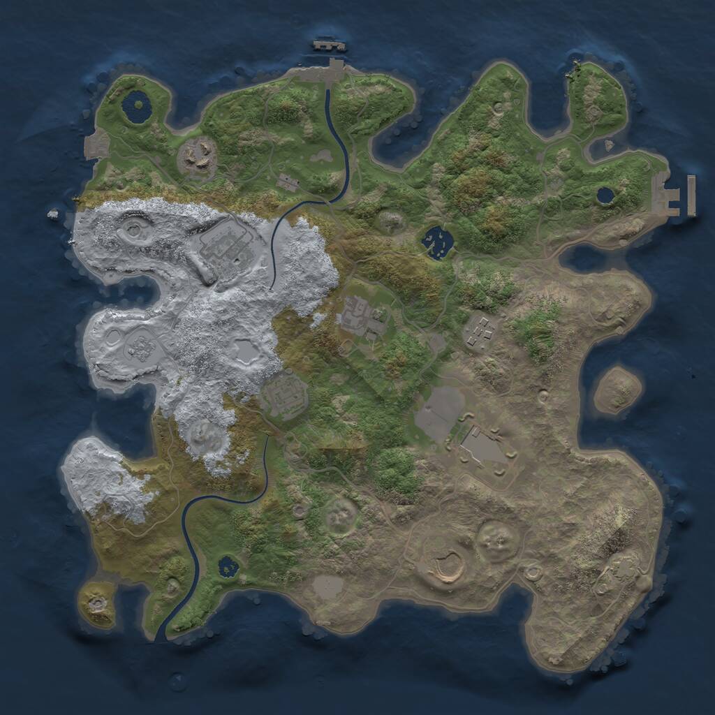 Rust Map: Procedural Map, Size: 3500, Seed: 1738528728, 14 Monuments