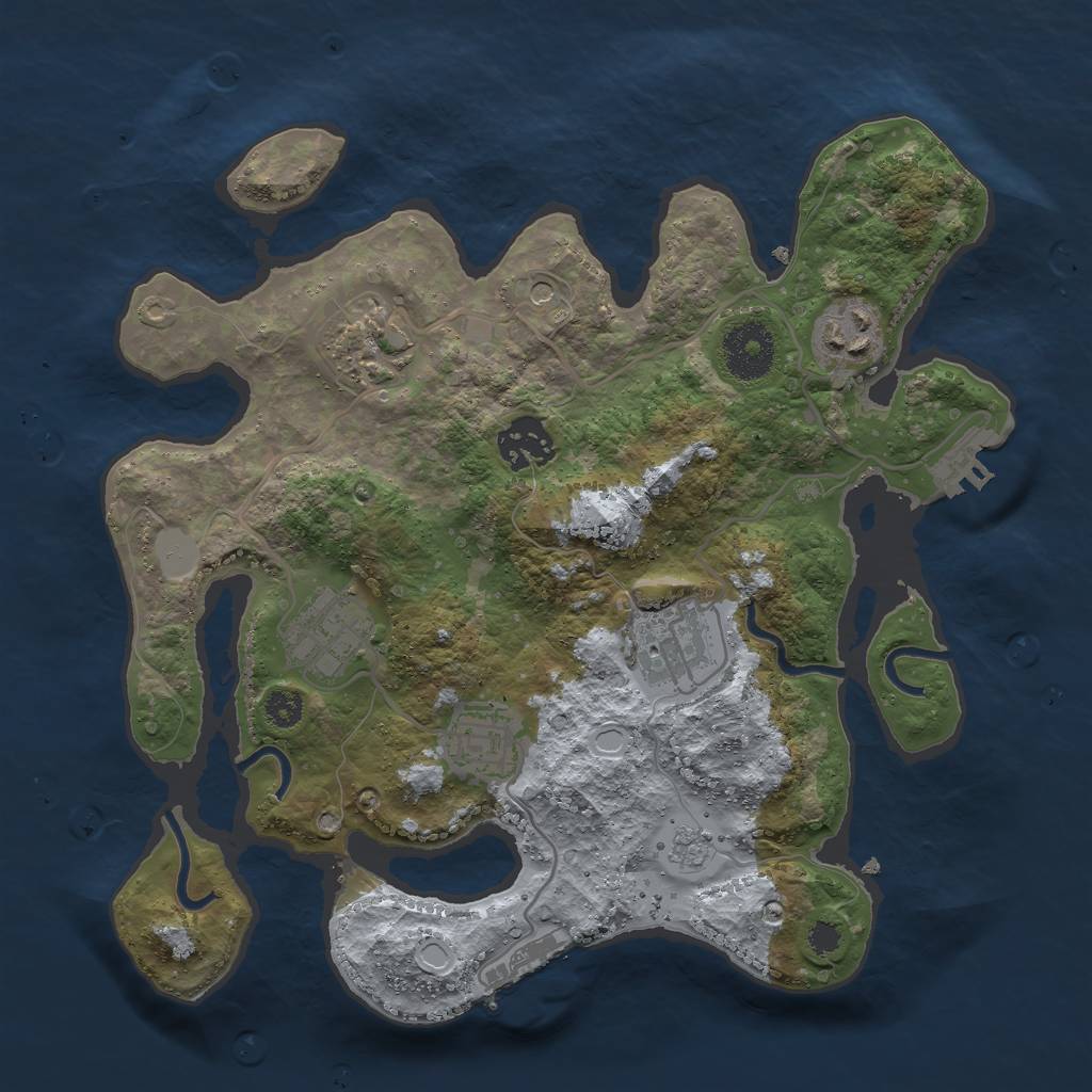 Rust Map: Procedural Map, Size: 3000, Seed: 10349, 15 Monuments