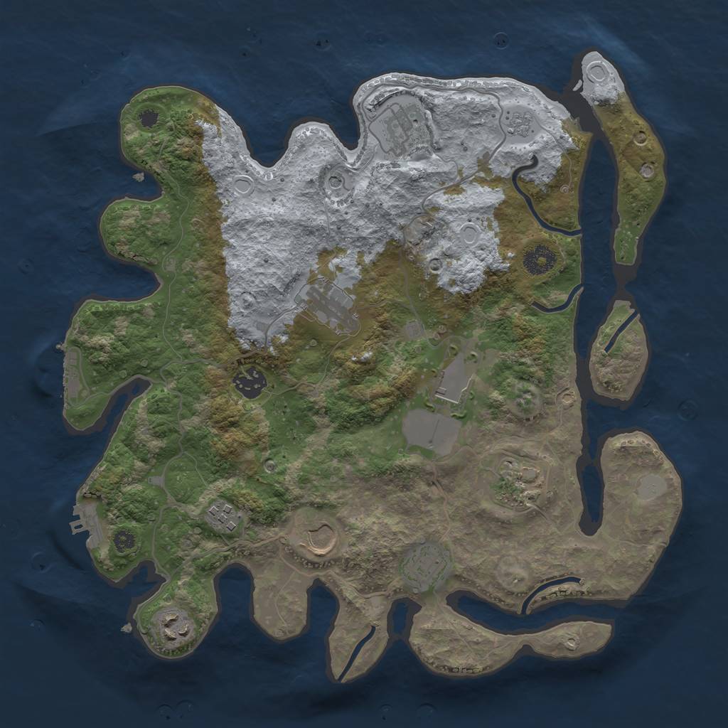 Rust Map: Procedural Map, Size: 3500, Seed: 1589482985, 18 Monuments