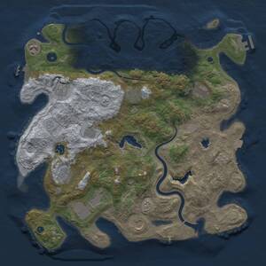 Thumbnail Rust Map: Procedural Map, Size: 4000, Seed: 1943, 17 Monuments