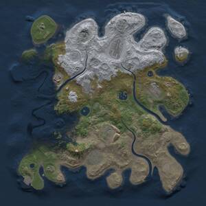 Thumbnail Rust Map: Procedural Map, Size: 3500, Seed: 1389776727, 13 Monuments